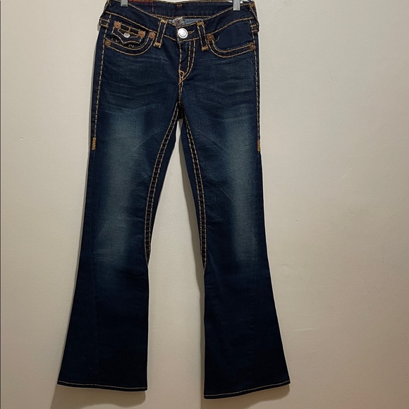 True Religion Joey Dark Blue Flare Jeans Size 29 women